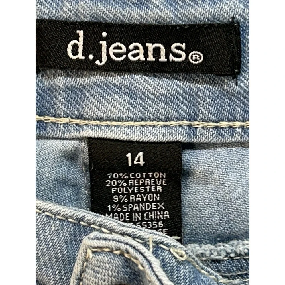 D. Jeans Womens Sz 14 Designer Blue Jeans Wide‎ Leg Crop Light Wash Ladies Pants